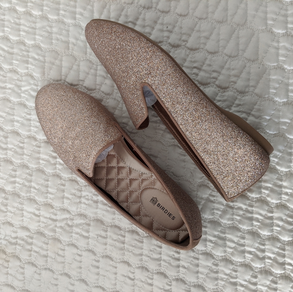 Birdies Gold Glitter Loafers from Holiday 2019